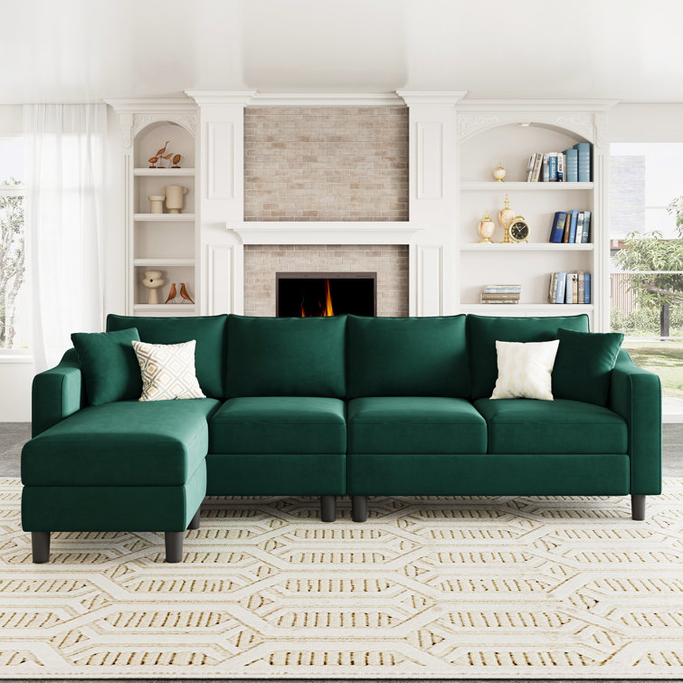 Green l shaped couch discount